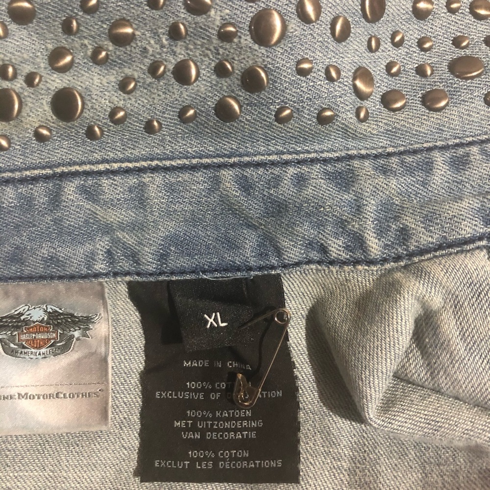 Harley Davidson Women Denim Jean Shirt - Picture 3 of 3